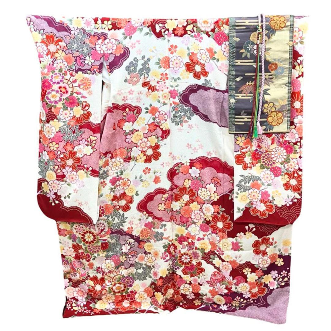 ≪早い者勝ち≫【美品】 振袖 正絹 古典柄 成人式 花柄 単品 白 96 ●