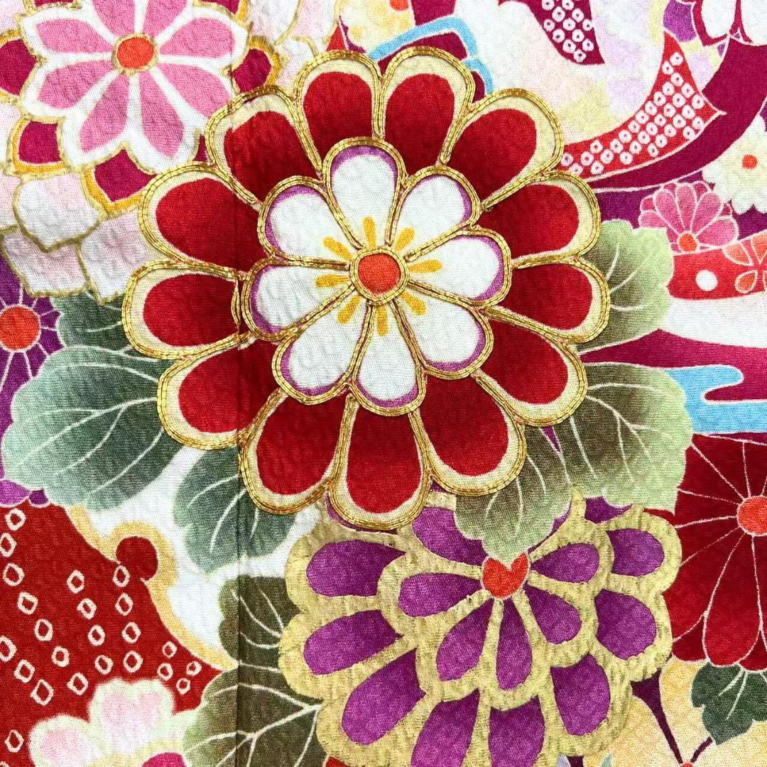 ≪早い者勝ち≫【美品】 振袖 正絹 古典柄 成人式 花柄 単品 白 96 ●