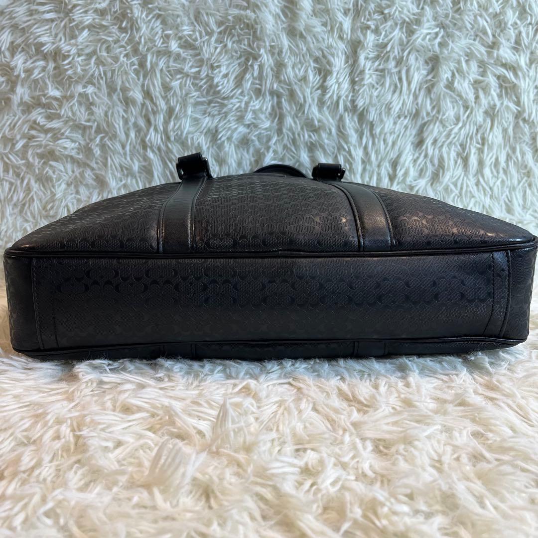 コーチ 2WAY ビジネスバッグ レザー シグネチャー ショルダー付