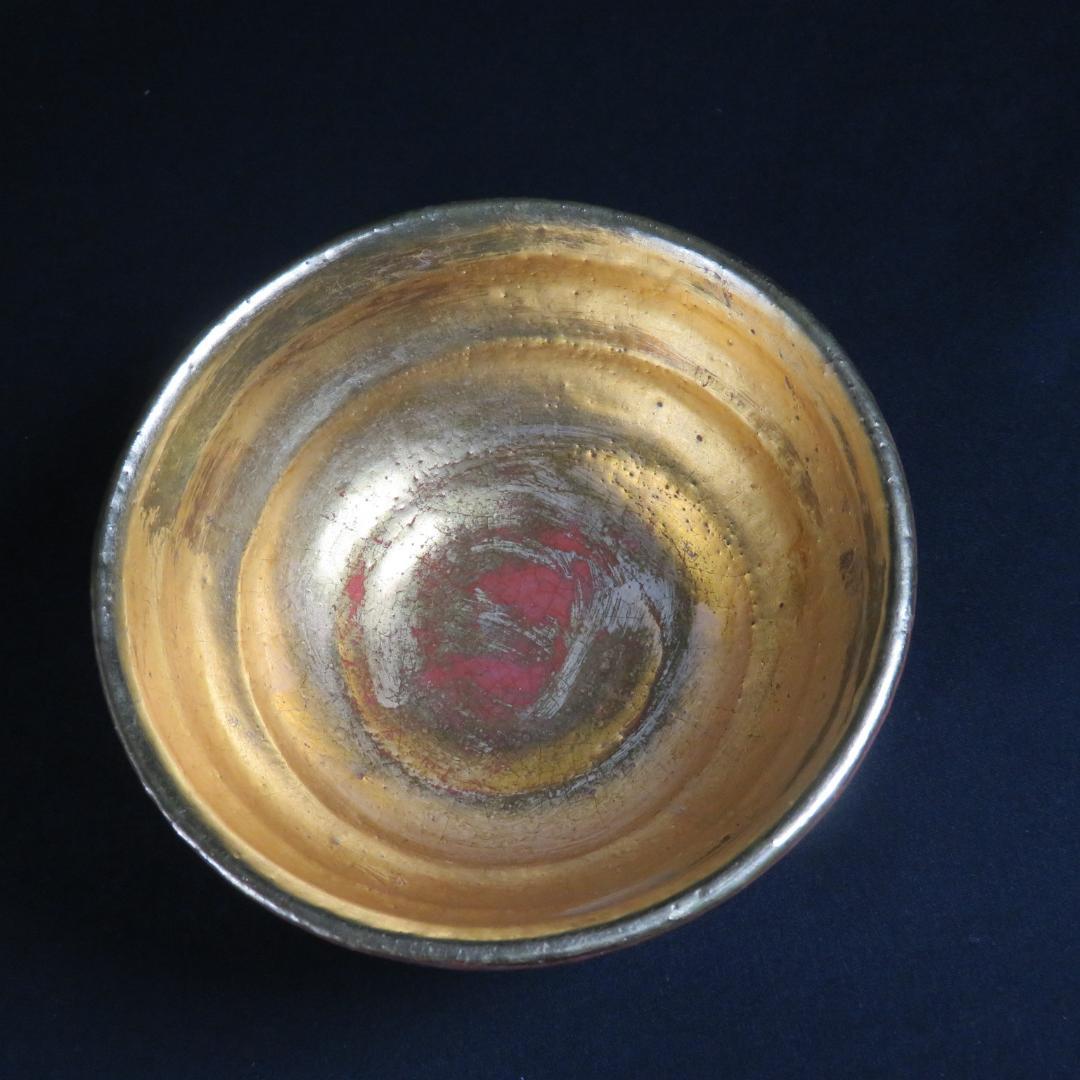 嶋台茶碗 金銀 松楽 楽茶碗 茶碗 茶道具 茶器 抹茶碗 木箱 共箱