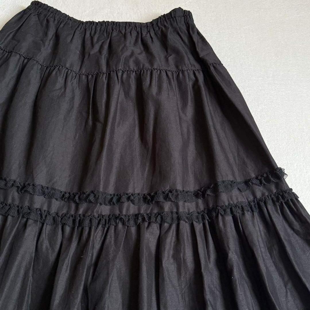【極美品】PINK HOUSE スカート ピコフリル チュール ブラック