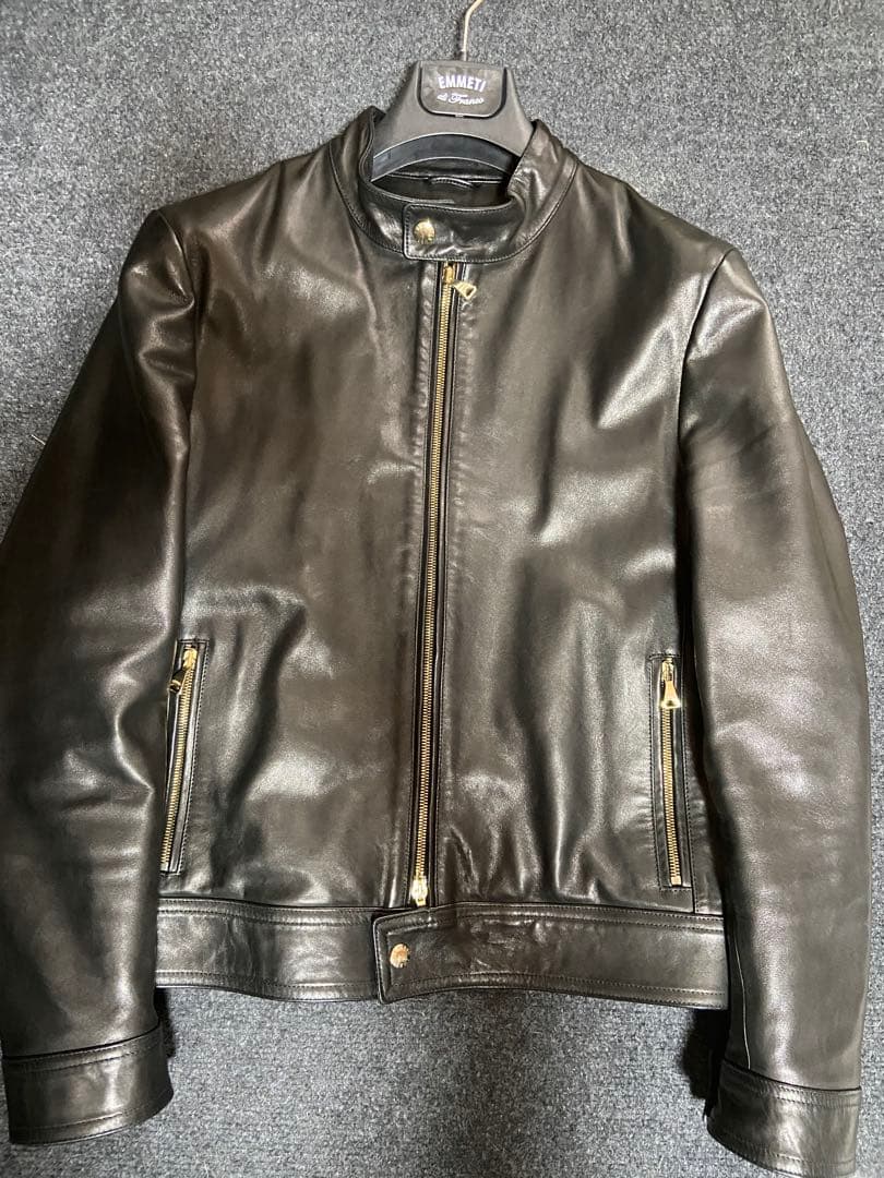 EMMETI ANDREA 中綿入り シングルライダースジャケット46