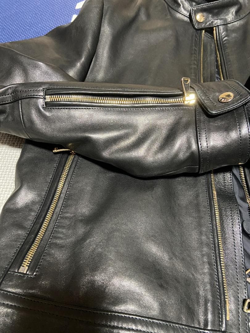 EMMETI ANDREA 中綿入り シングルライダースジャケット46