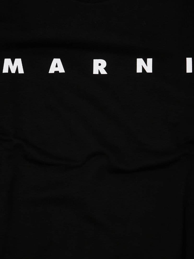 大人もOK! Marni マルニ . ロゴプリント スウェットシャツ ブラック