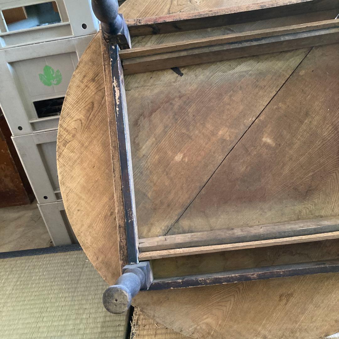 アンティーク 木製 円形座卓