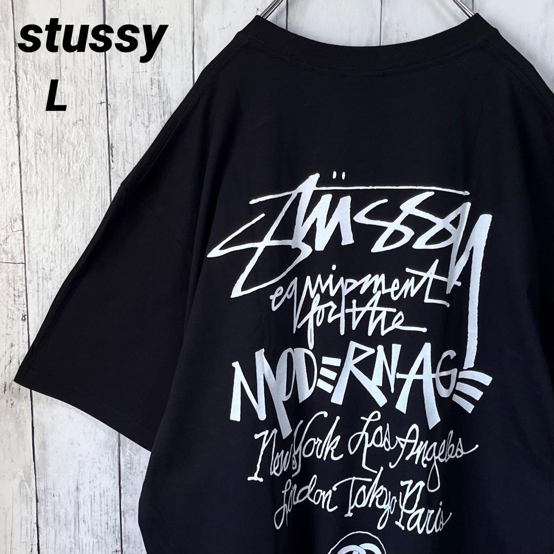 【新品】【両面プリント】ステューシー　Tシャツ　L　ブラック