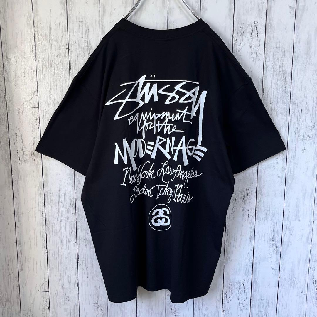 【新品】【両面プリント】ステューシー　Tシャツ　L　ブラック