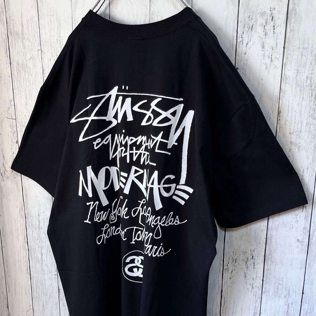 【新品】【両面プリント】ステューシー　Tシャツ　L　ブラック