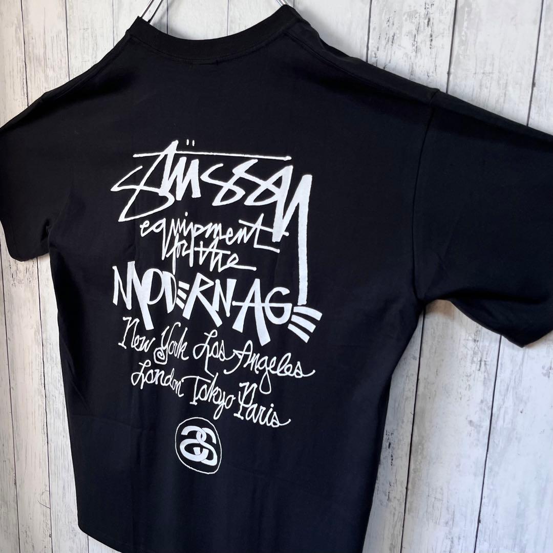 【新品】【両面プリント】ステューシー　Tシャツ　L　ブラック