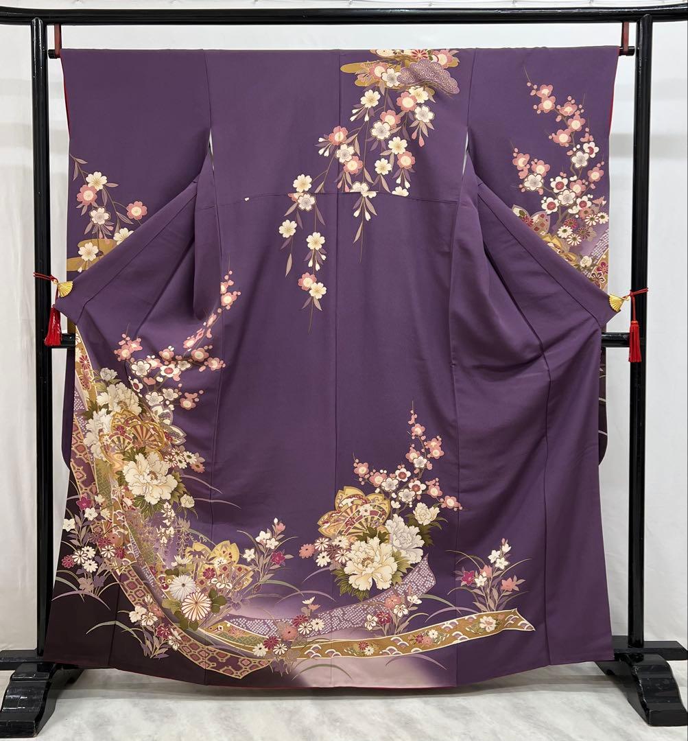 振り袖　フルセット　長襦袢付　金彩加工　刺繍入り　ガード加工　成人式　614