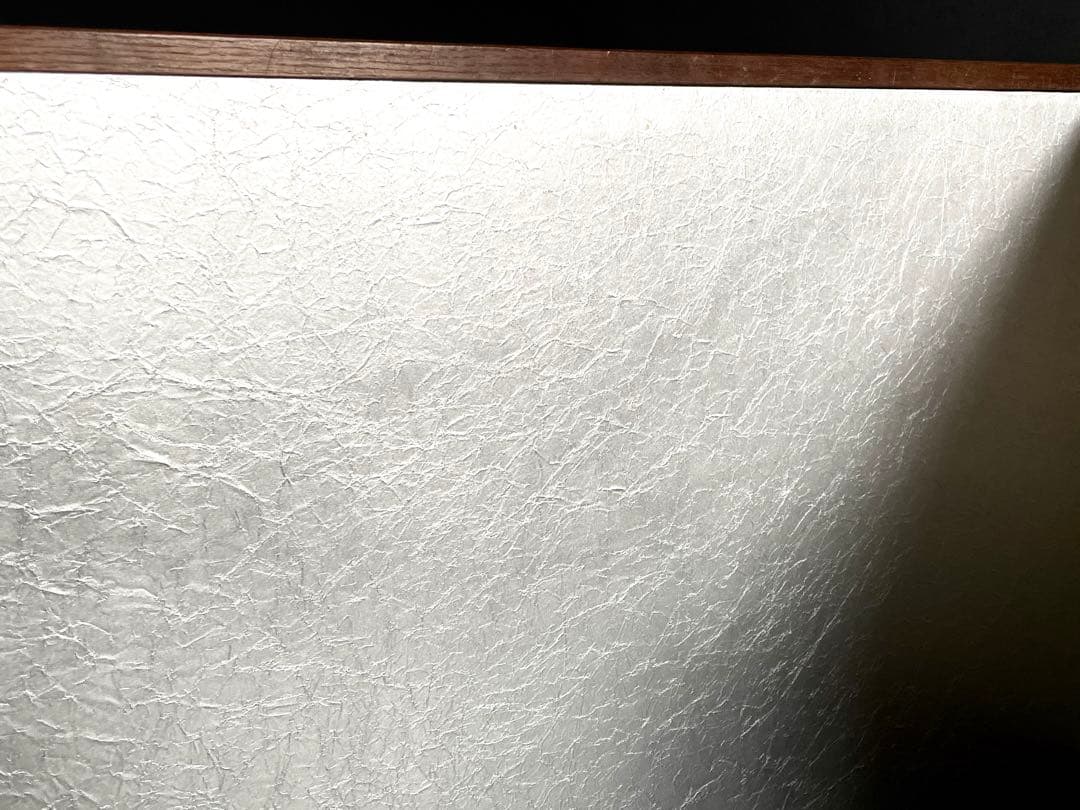 「祖」 銀揉み 銀紙 風炉先屏風 桑枠 紙箱 茶道具 （115⑤）