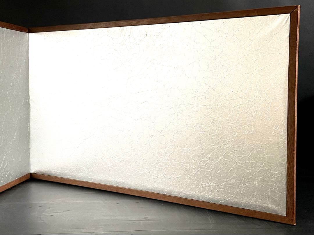 「祖」 銀揉み 銀紙 風炉先屏風 桑枠 紙箱 茶道具 （115⑤）