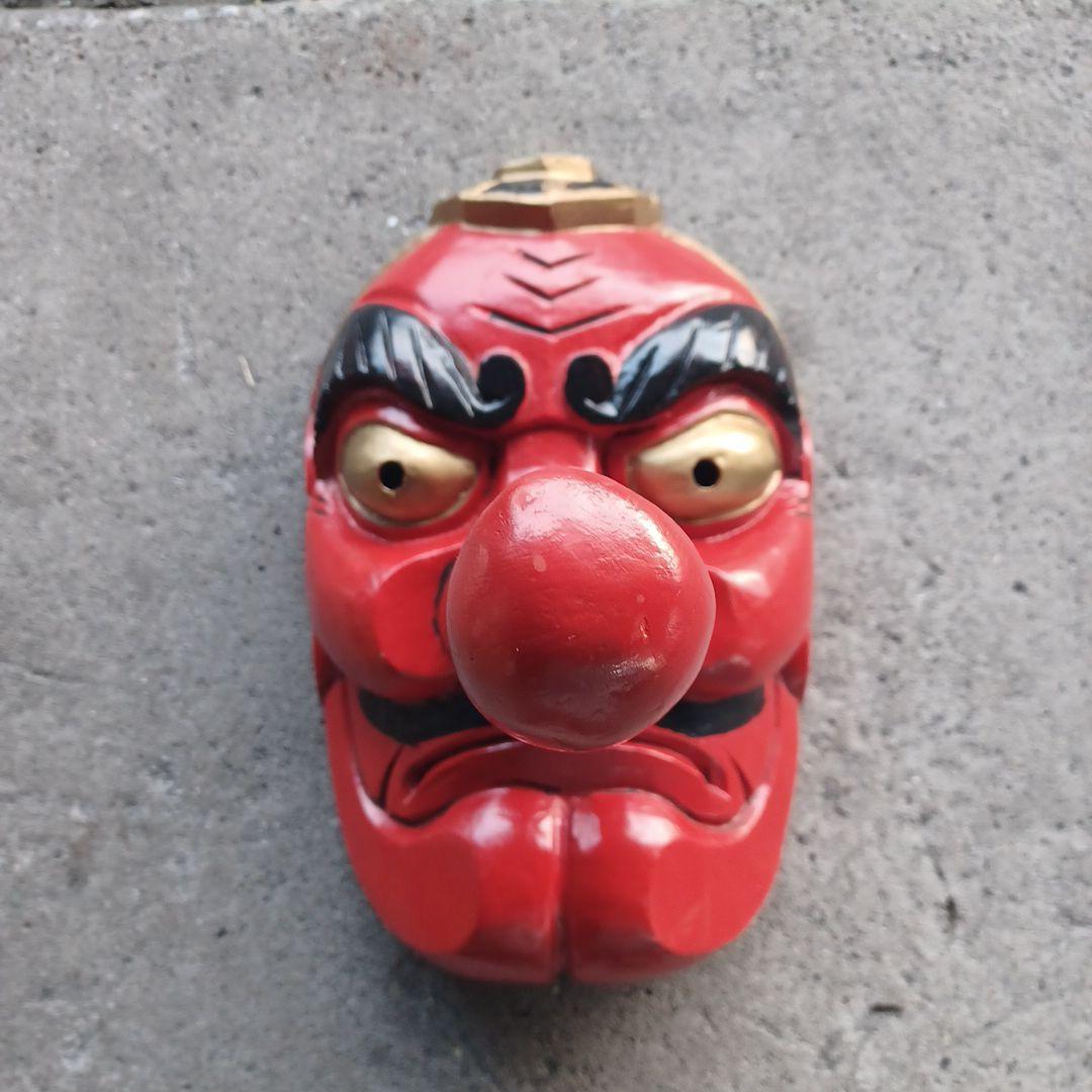 天狗　木彫り　お面　縦45センチ横28センチ　古民家　喫茶店　オブジェ