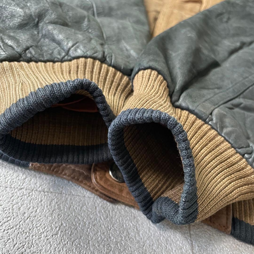 ジャケット・アウター Leather bomber jacket black brown 2X