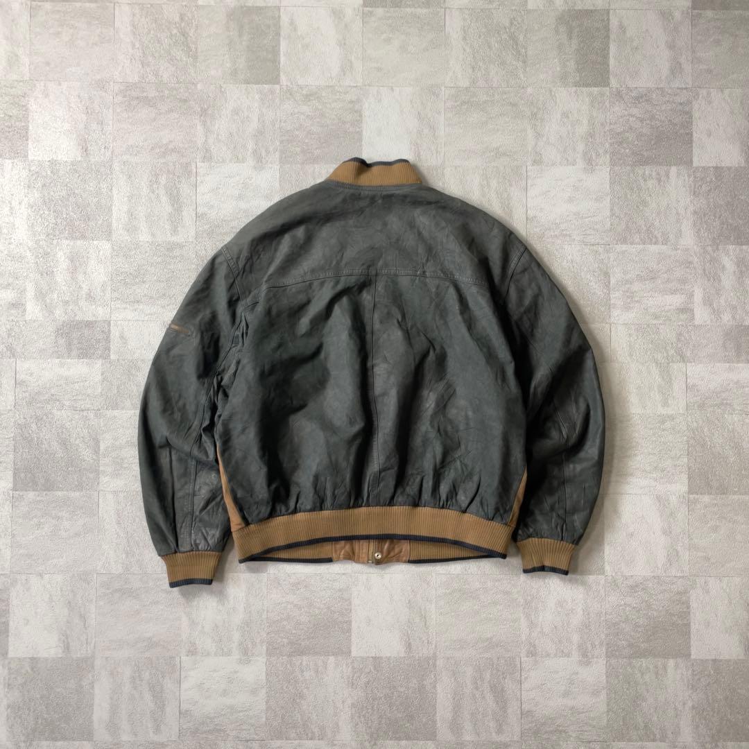 ジャケット・アウター Leather bomber jacket black brown 2X