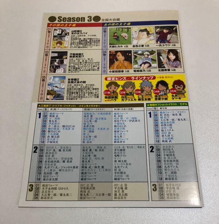 テニスの王子様 許斐先生直筆メッセージ入り色紙、原稿コピー、リーフレット