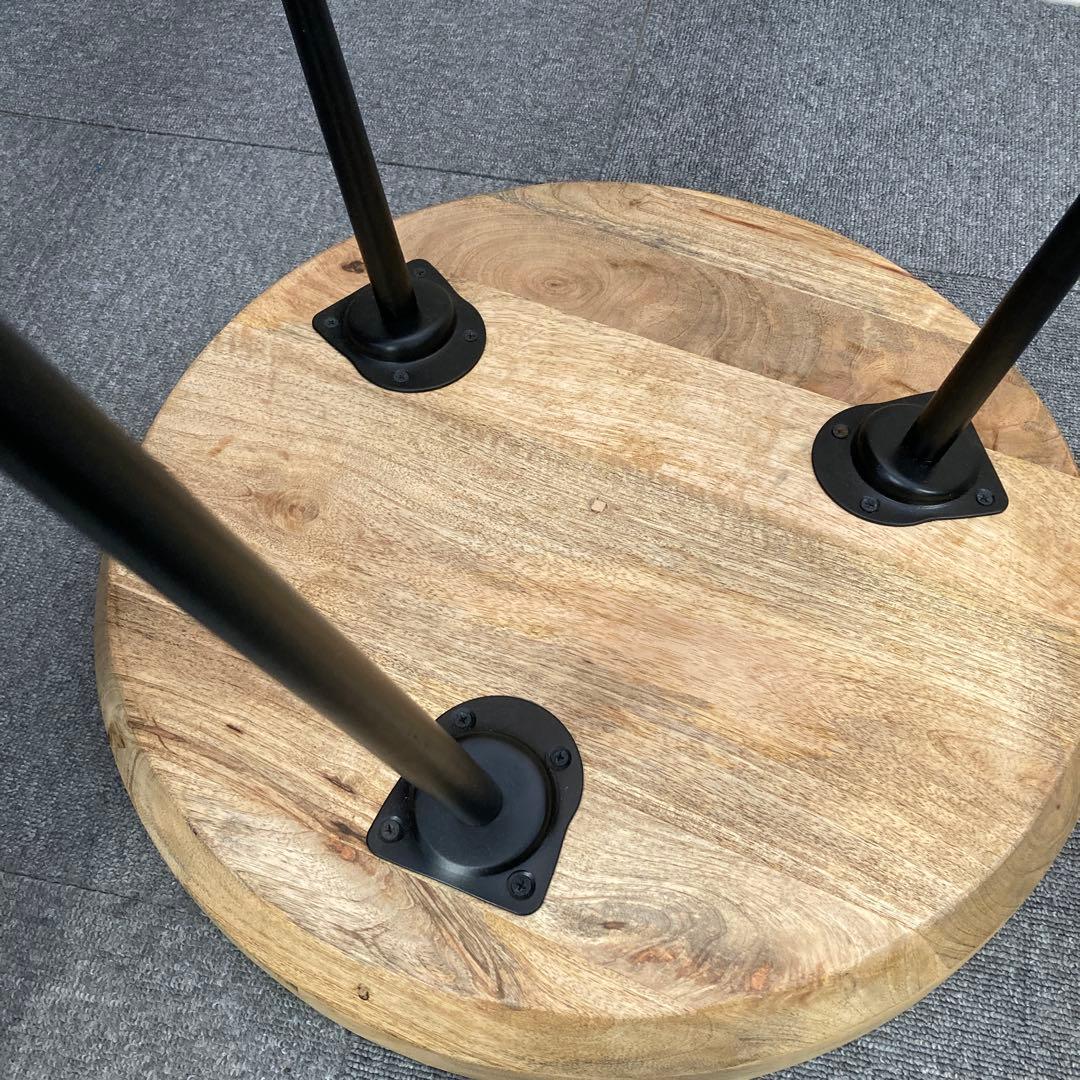 A-983　木製丸型テーブル 黒脚 約50cm