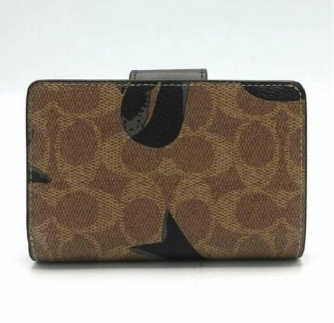 新品未使用 COACH 二つ折り財布 リボン柄 大人可愛い プレゼント