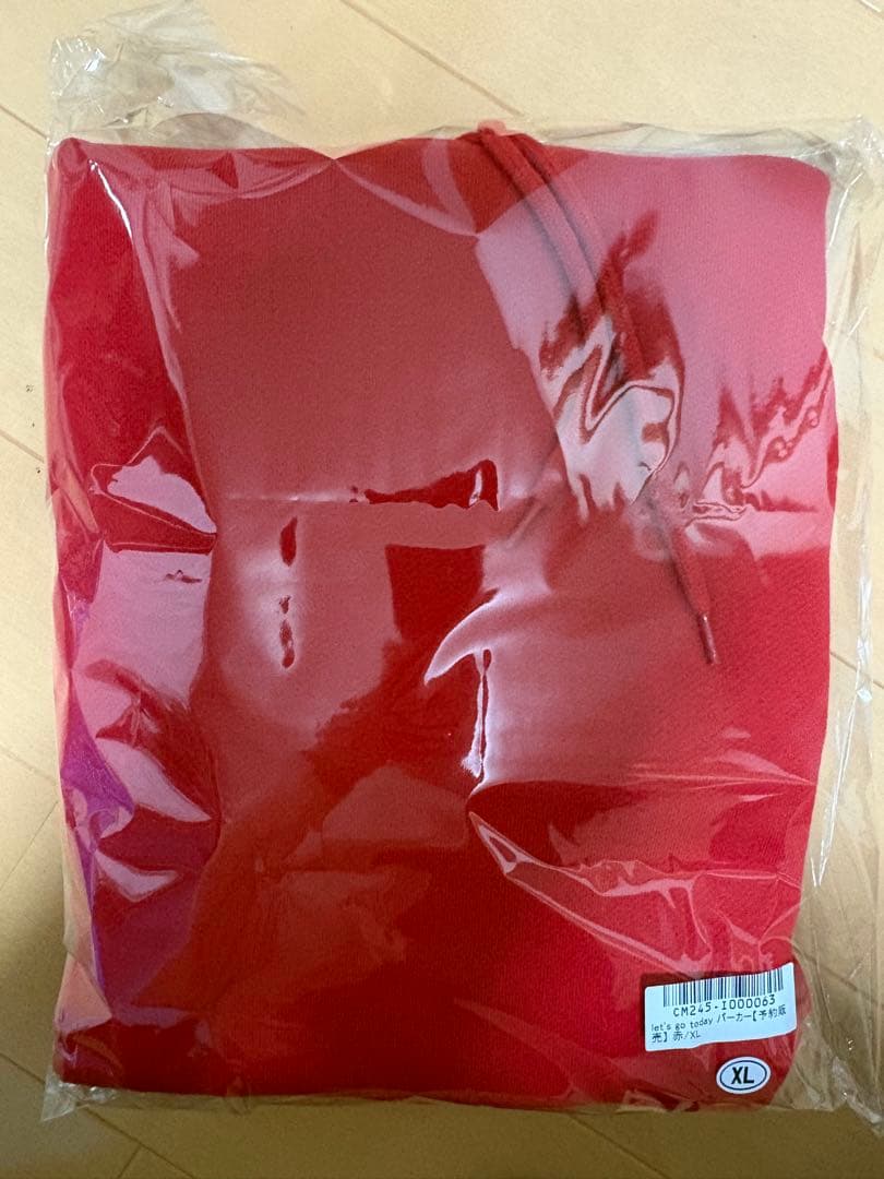 サバシスター　ロゴパーカーRED サイズXL