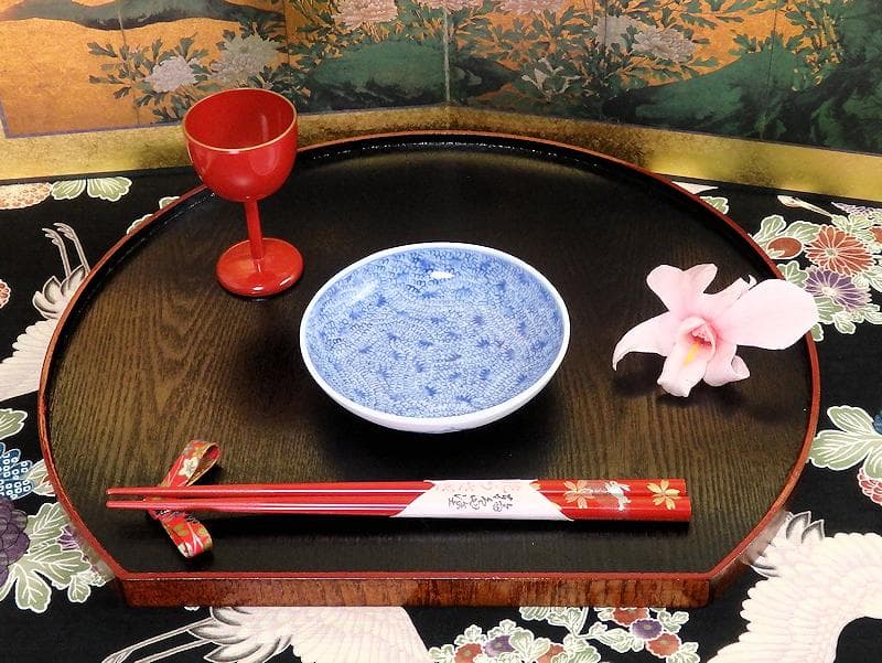 古伊万里　染付　微塵唐草の図　４寸皿　E409AS-CUt