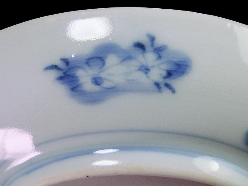 古伊万里　染付　微塵唐草の図　４寸皿　E409AS-CUt