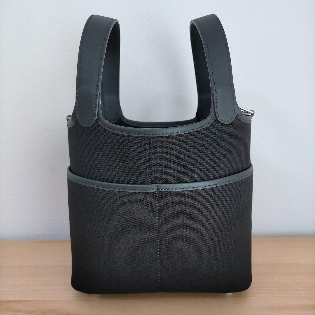 訳あり特価品 高級本革 キャンバス ポケット キューブバッグ PM