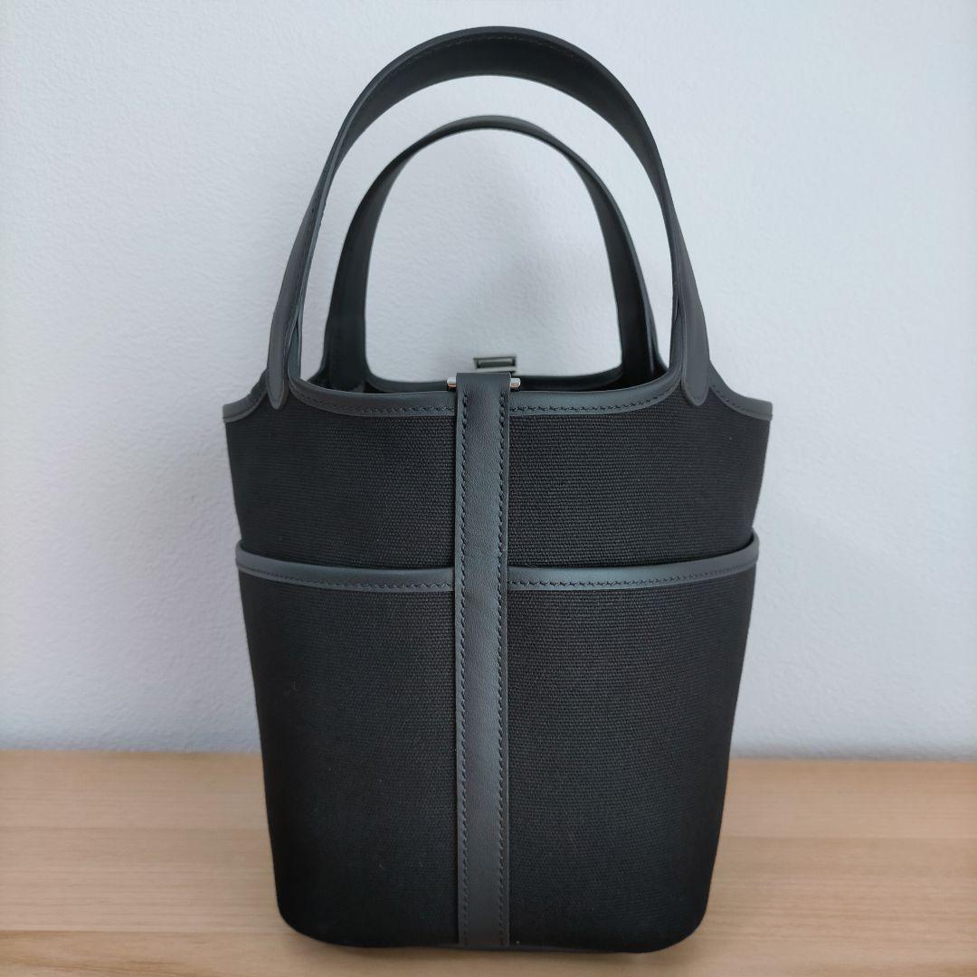 訳あり特価品 高級本革 キャンバス ポケット キューブバッグ PM