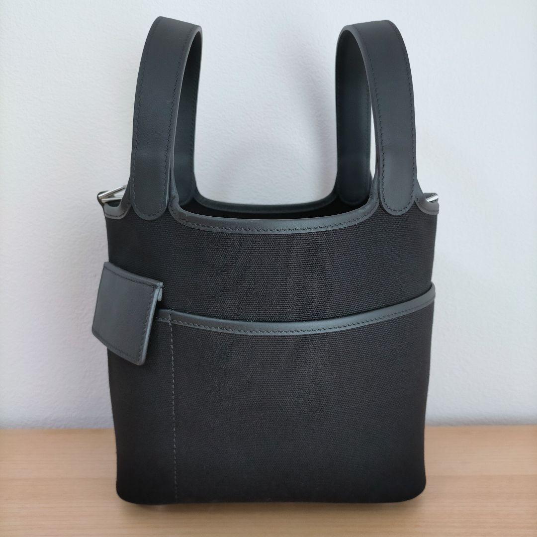 訳あり特価品 高級本革 キャンバス ポケット キューブバッグ PM