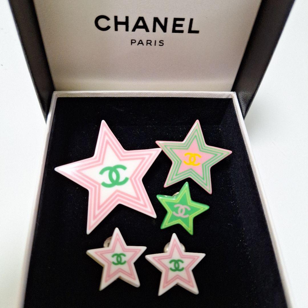 CHANEL　シャネル　ブローチ3点　イヤリング1点　セット　星　スター