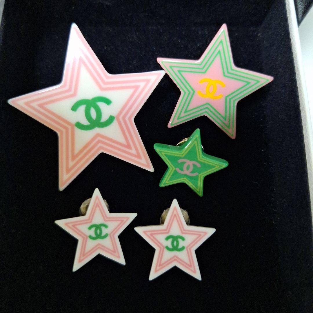 CHANEL　シャネル　ブローチ3点　イヤリング1点　セット　星　スター