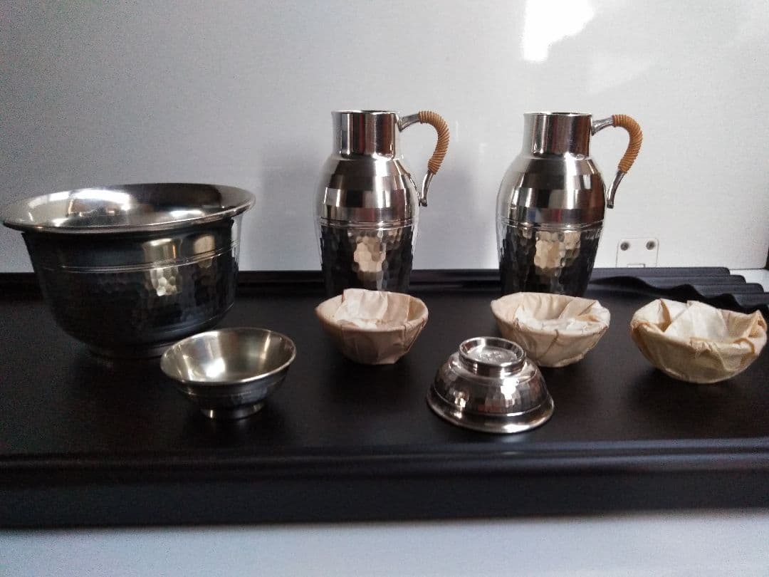 錫半製　錫酒器セット　８点セット　美品 共箱