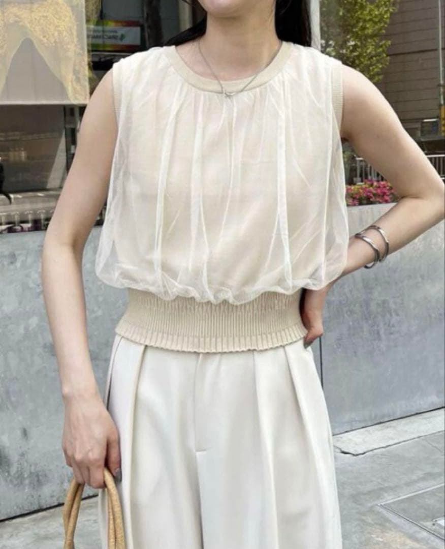 【美品】CAPRICIEUX LE'MAGE チュールレイヤードタンク