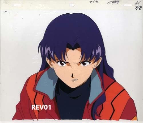 新世紀エヴァンゲリオン　葛城ミサトCut257 A-1,A-1カブセ　セル画