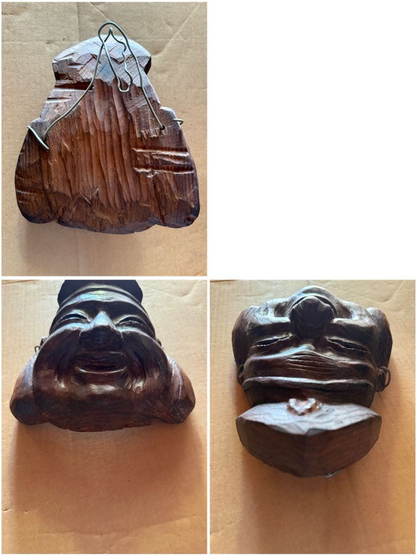 【O-1627】お面 能面 恵比寿 おかめ お多福 東南アジア 仏教 天狗 般若