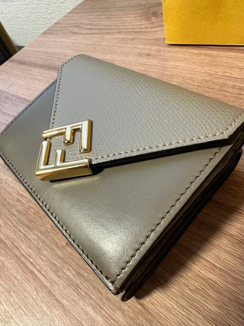 FFダイヤモンド財布 グレー＆ダブグレー ツートンレザー 財布