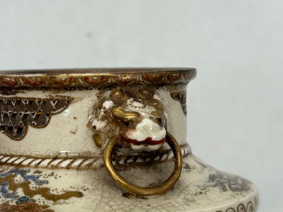 本薩摩　ろう空蓋香炉　陶山別製　堀画　共箱　送料込み250621