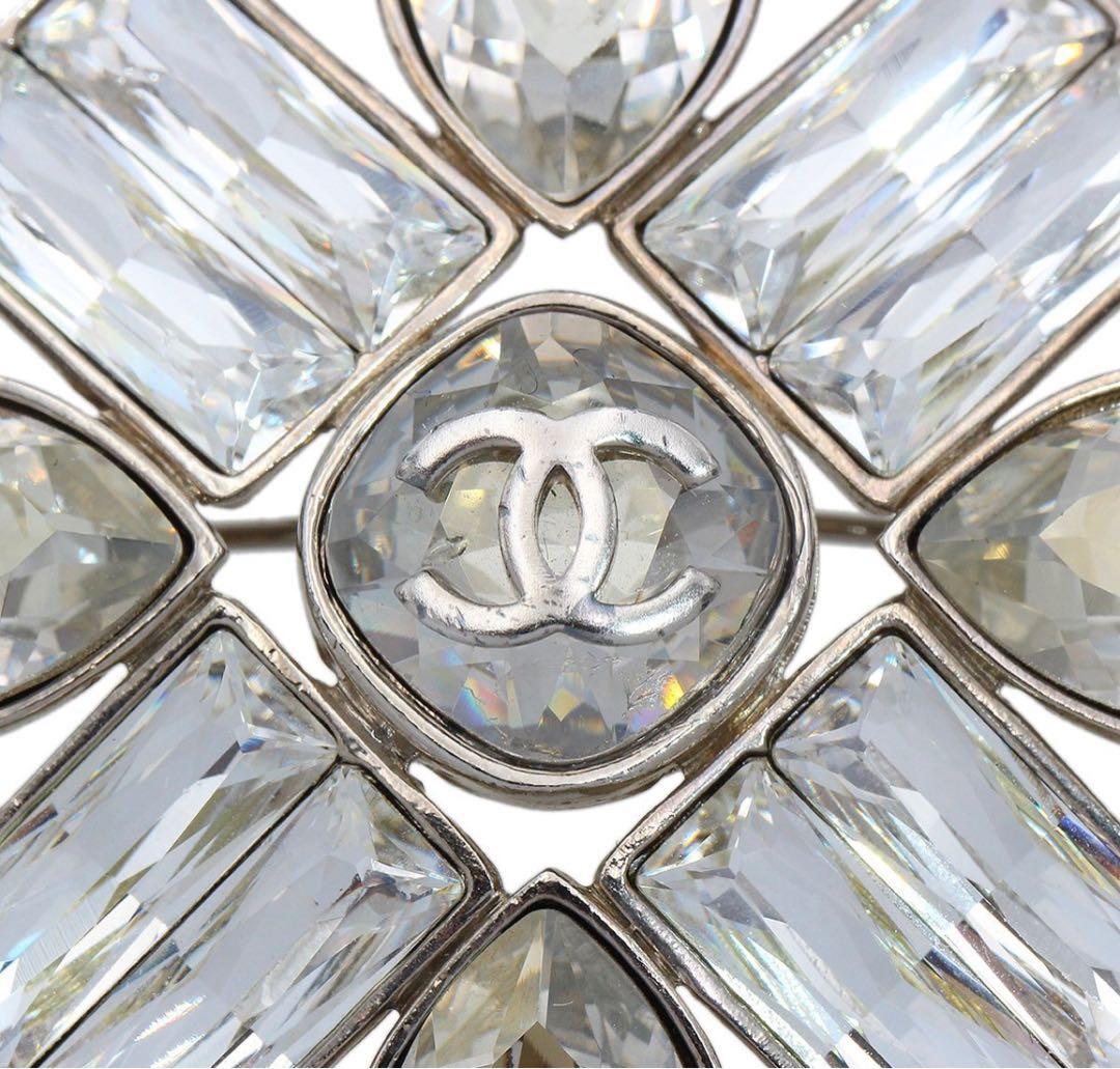 E2855 美品!! シャネル ココマーク ラインストーン ブローチ
