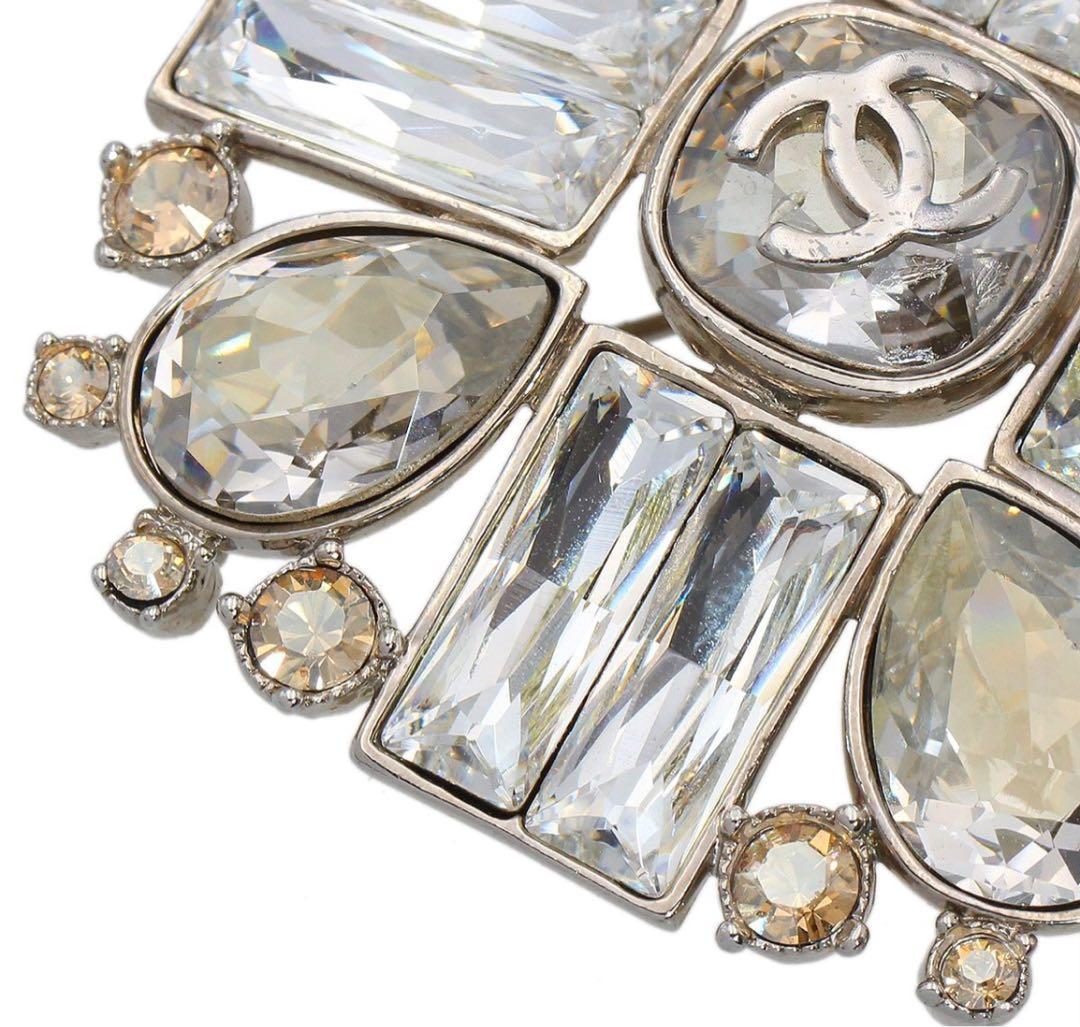 E2855 美品!! シャネル ココマーク ラインストーン ブローチ