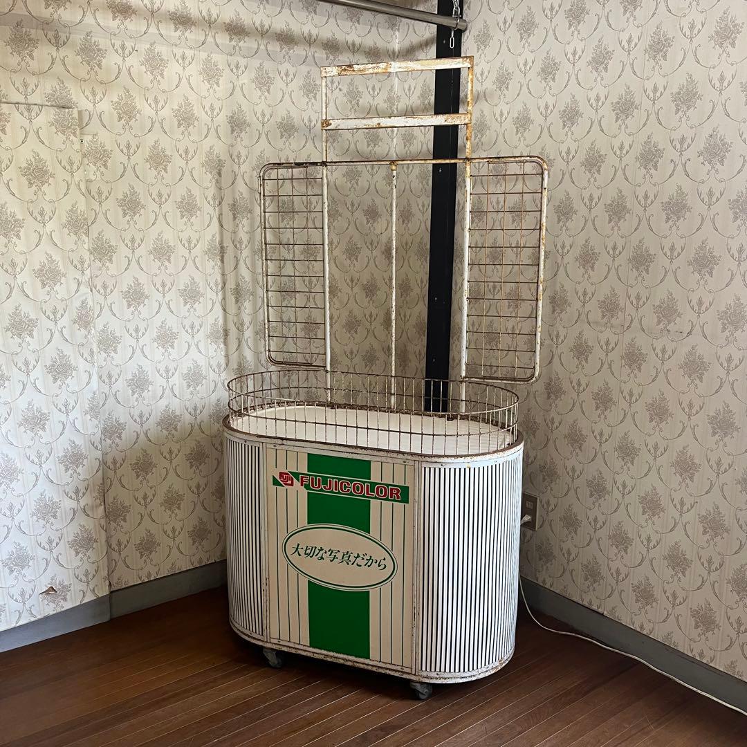 【アンティーク】昭和レトロ フジカラー 店舗用 什器 陳列棚 ノベルティ 古道具
