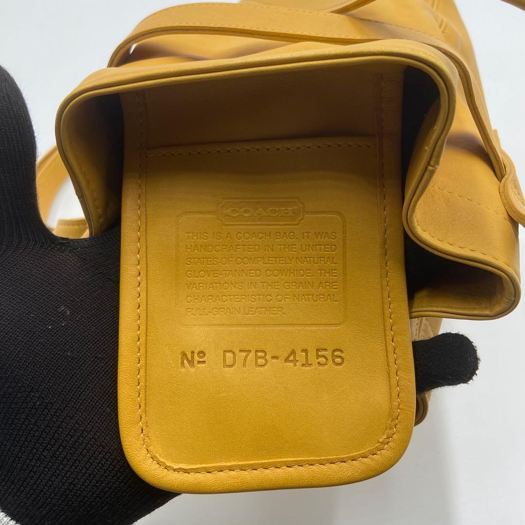 極美品　オールドコーチ　ショルダーバッグ　ベルテッド　レザー　イエロー