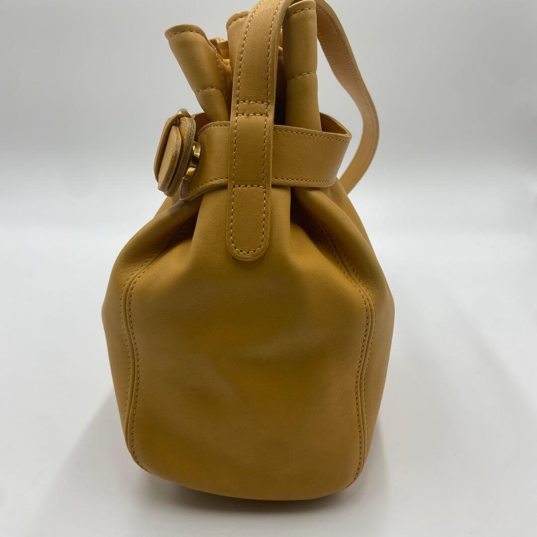 極美品　オールドコーチ　ショルダーバッグ　ベルテッド　レザー　イエロー