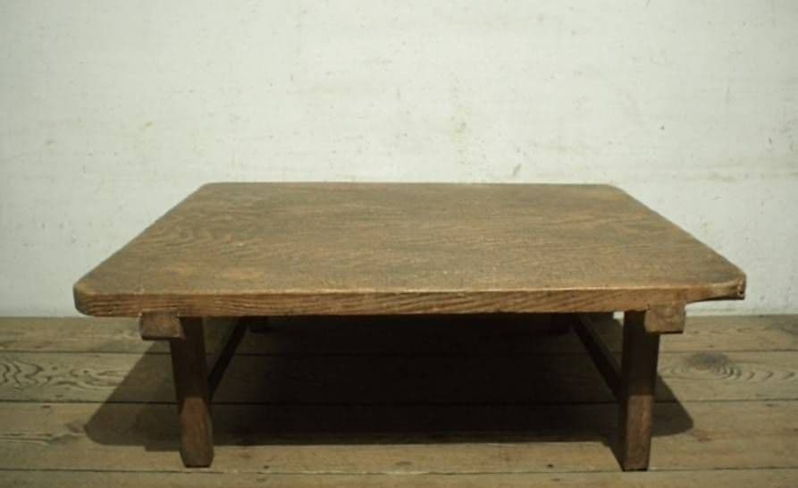 1061 アンティーク　無骨なちゃぶ台　ローテーブル　一枚板　古道具　レトロ