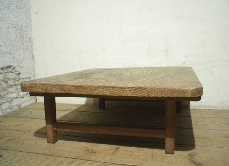 1061 アンティーク　無骨なちゃぶ台　ローテーブル　一枚板　古道具　レトロ