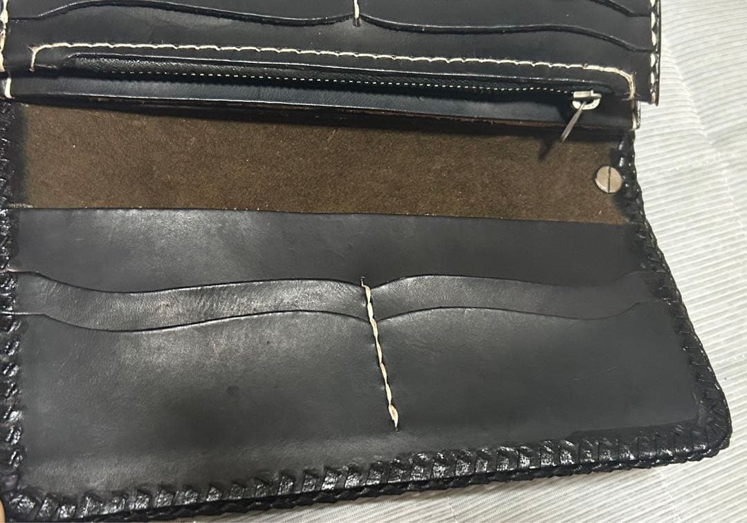 バイカーズウォレット　レザーキーリング　ハンドメイド　本革　ターコイズ　チェーン