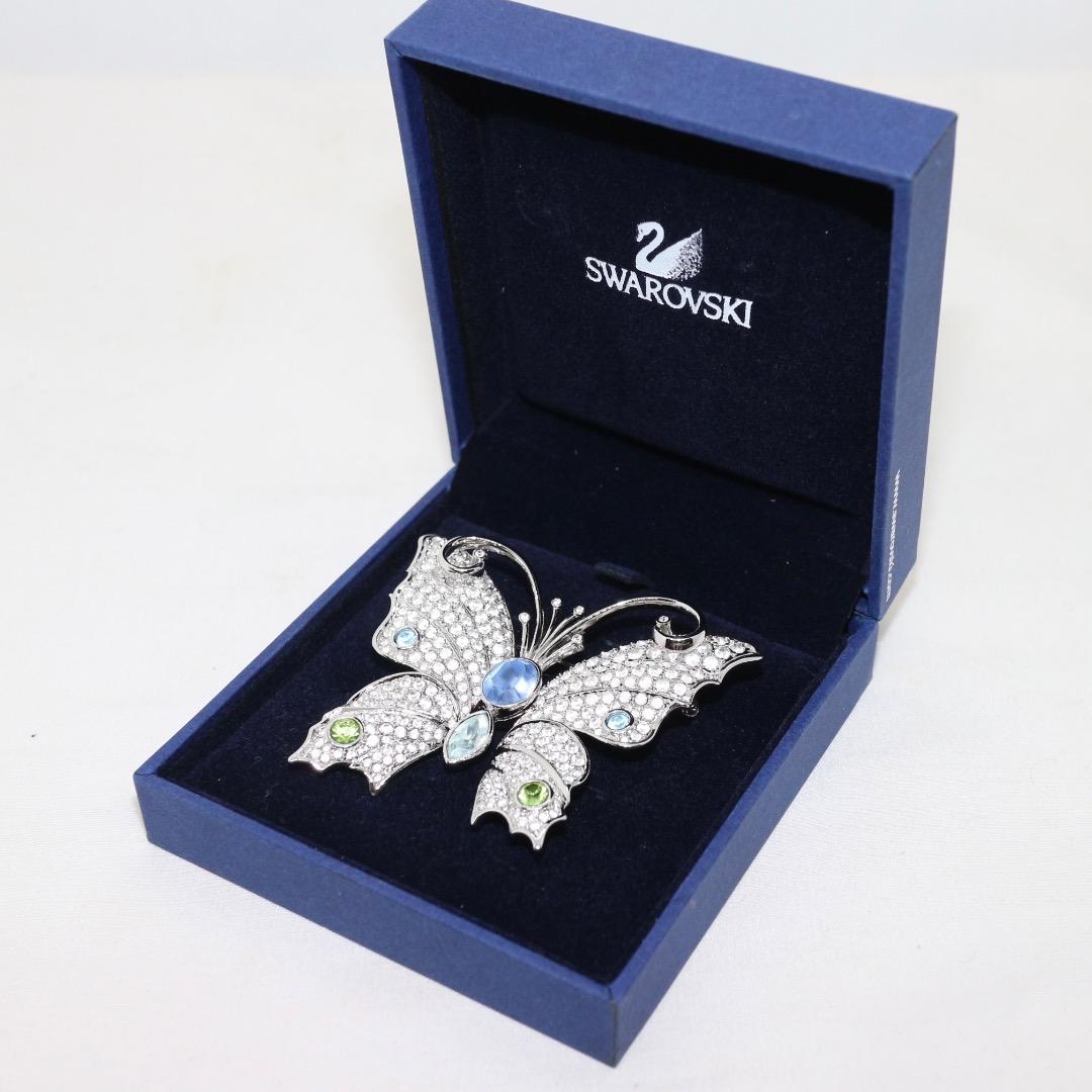 SWAROVSKI スワロフスキー ブローチ 蝶々 大きめ 元箱有り
