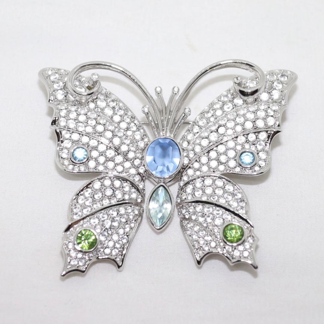 SWAROVSKI スワロフスキー ブローチ 蝶々 大きめ 元箱有り