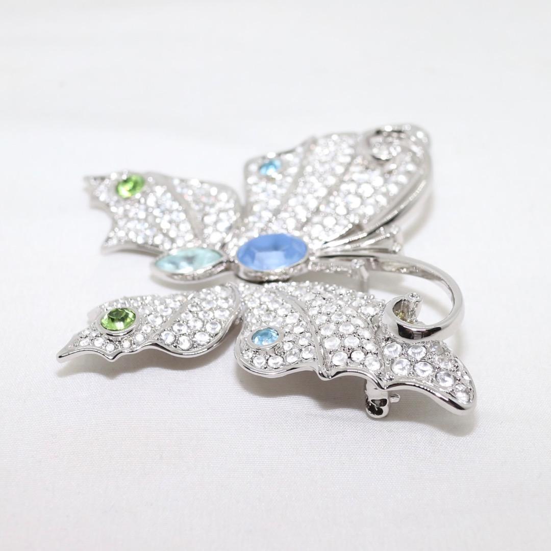 SWAROVSKI スワロフスキー ブローチ 蝶々 大きめ 元箱有り