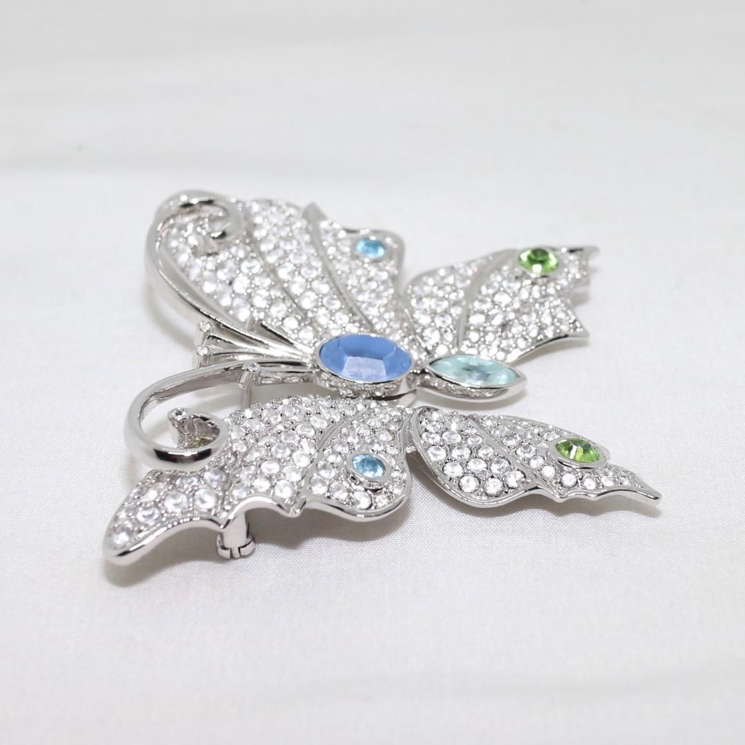 SWAROVSKI スワロフスキー ブローチ 蝶々 大きめ 元箱有り