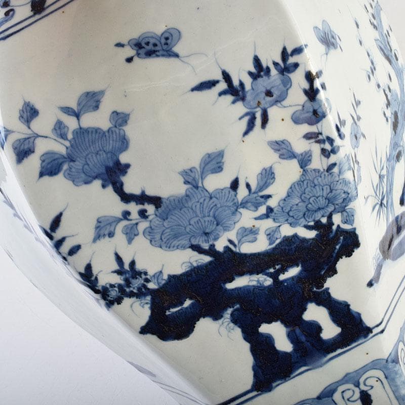 中国　大清乾隆年製　青花花文　六角大瓶　花瓶　壺　D　8941A