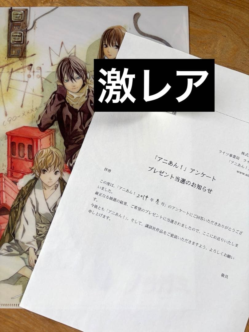 【非売品】ノラガミ クリアファイル アニあん！当選品